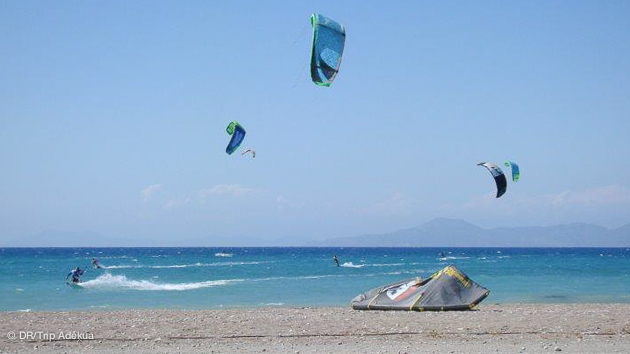 Session kite sur les spots de Rhodes